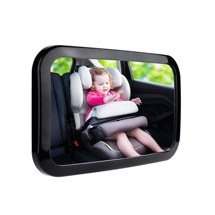 Baby safety car mirror providing a clear view of a rear-facing child in a car seat